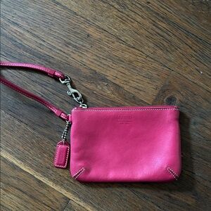 Coach Fuchsia Leather Wristlet